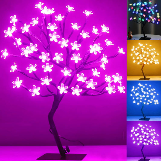 18 Inch 48 LED RGB Cherry Blossom Tree Light with Remote 16 Color-Changing LED